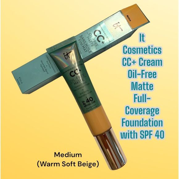 It Cosmetics CC+ Cream Oil-Free Matte with SPF 40 Full-size Medium - Picture 1 of 9